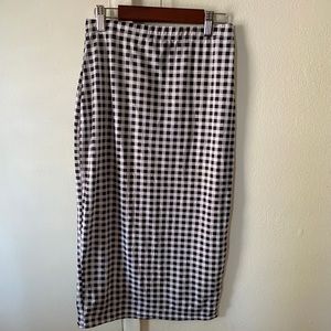 Boohoo Plaid Midi Skirt